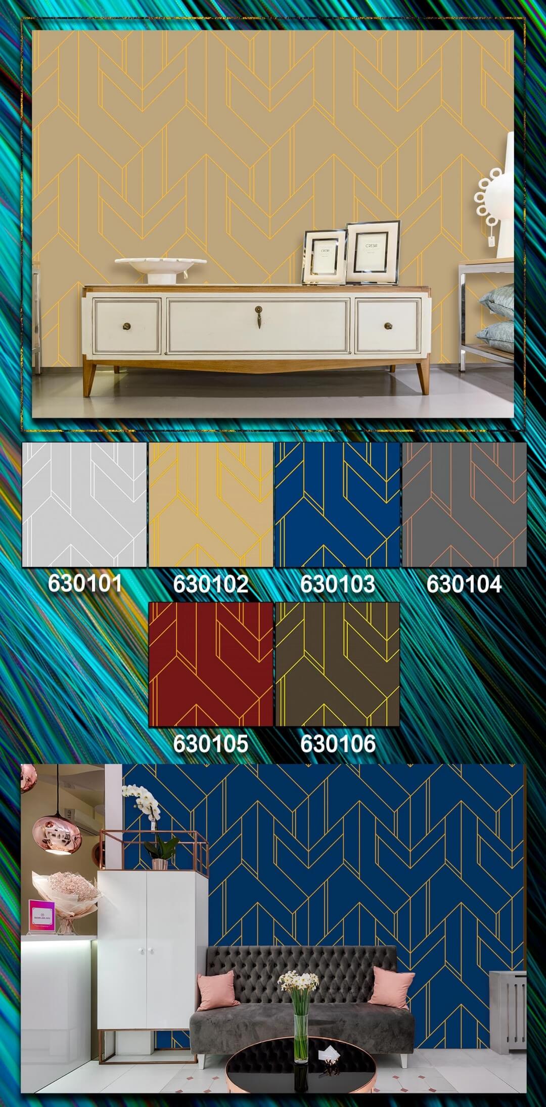 3D Modern Damask Wallpaper Gold Geometric Home Wallpaper For Room (15)