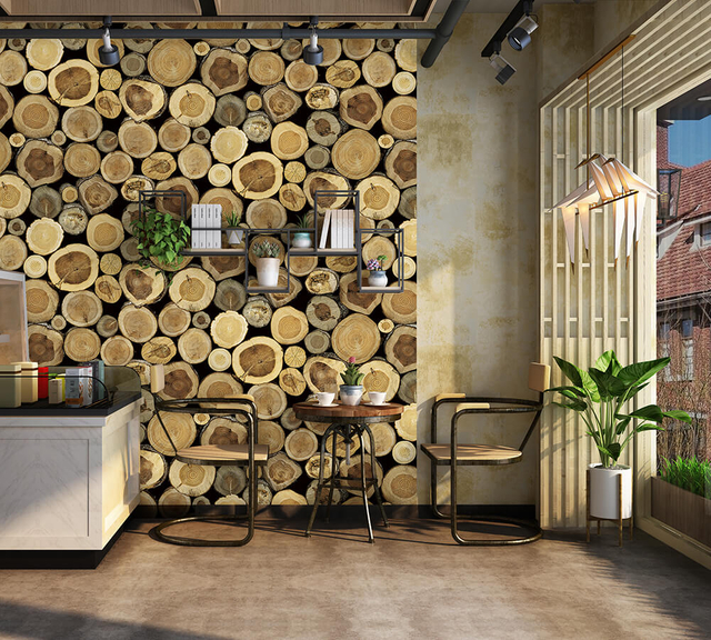 3d Natural Wooden Design Decorative PVC Wallpaper