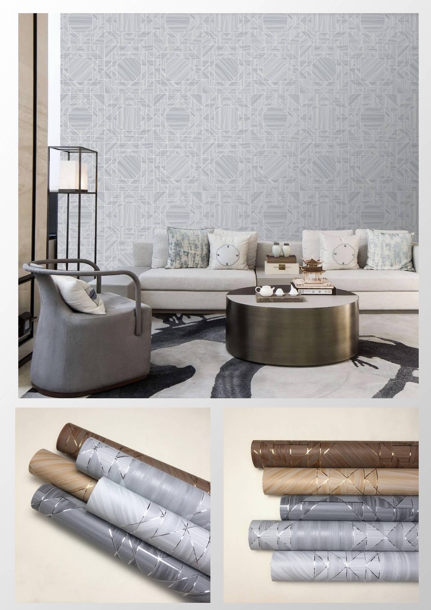 3D Metallic Wallpaper Wallcoverings For Home Hotel Wall Decoration (4)