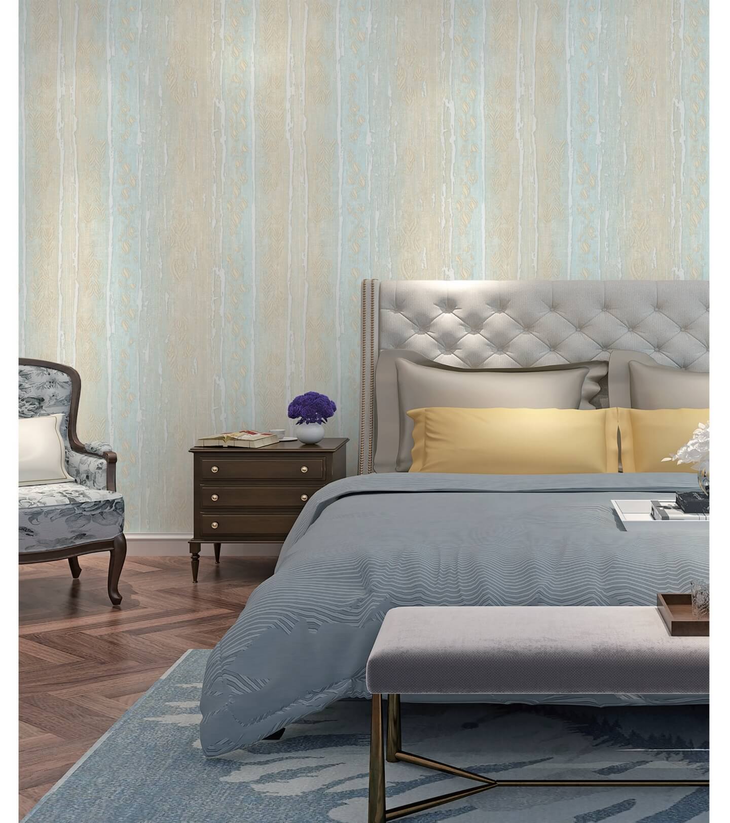 Trendy Abstract Design Wall Interior Cream Color PVC Wallpaper Suitable For - Living Areas Premium Vinyl Home Decors PVC Wallpaper (14)