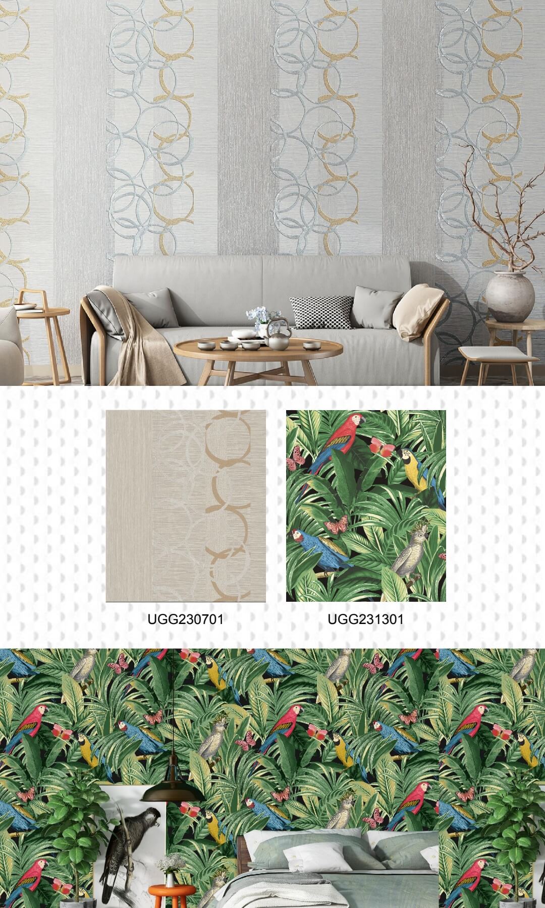 3D Natural Parrot Design Wallpaper for Designer 
