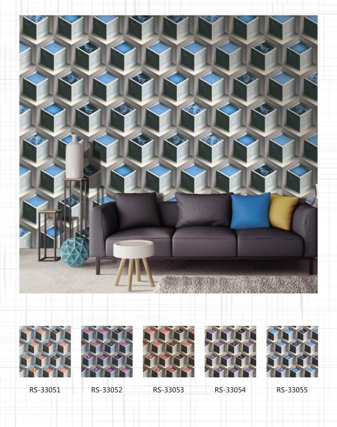3d Effect Modern Room Wallpaper Wholesale with Stone Designs (7)