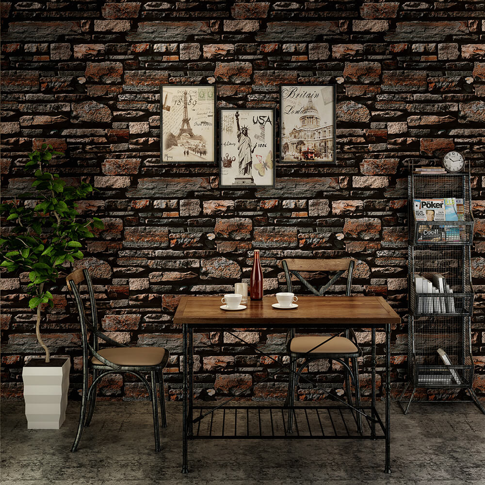 Brick And Stone Wallpaper for Coffee Shop Decoration (26)