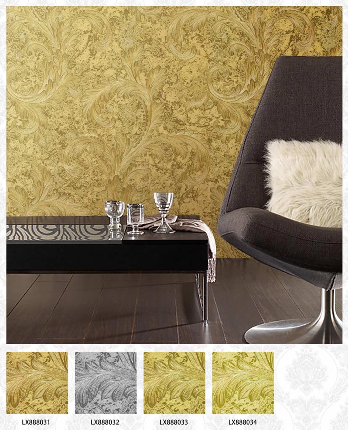 Golden-Leaves-Design-Metallic-Wallpaper-(6)
