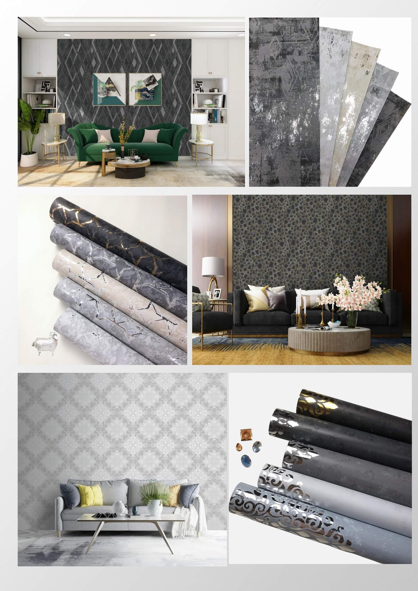 3D Metallic Wallpaper Wallcoverings For Home Hotel Wall Decoration (24)