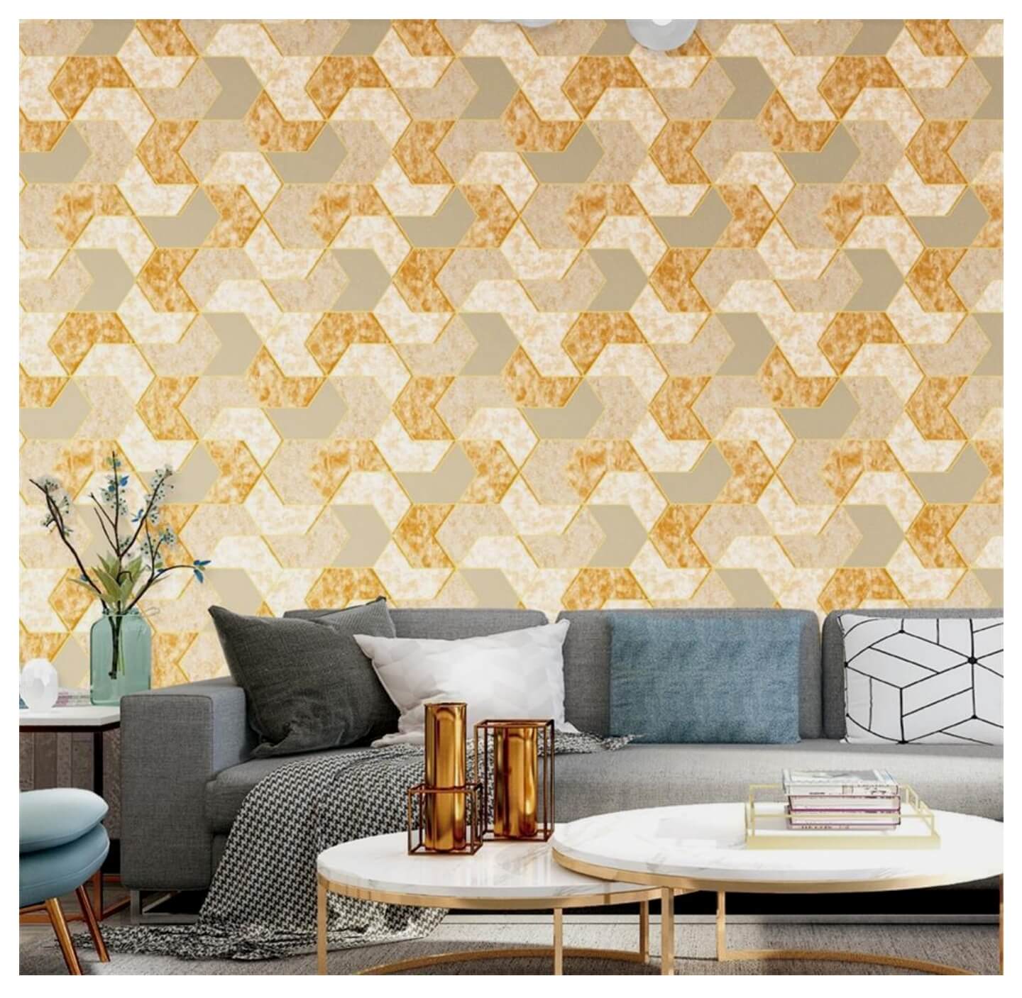 Beautiful Color 3D Design Wallpaper Better choice For Living Area, Bedroom, kids room, Office Durable PVC Wallpapers (20)