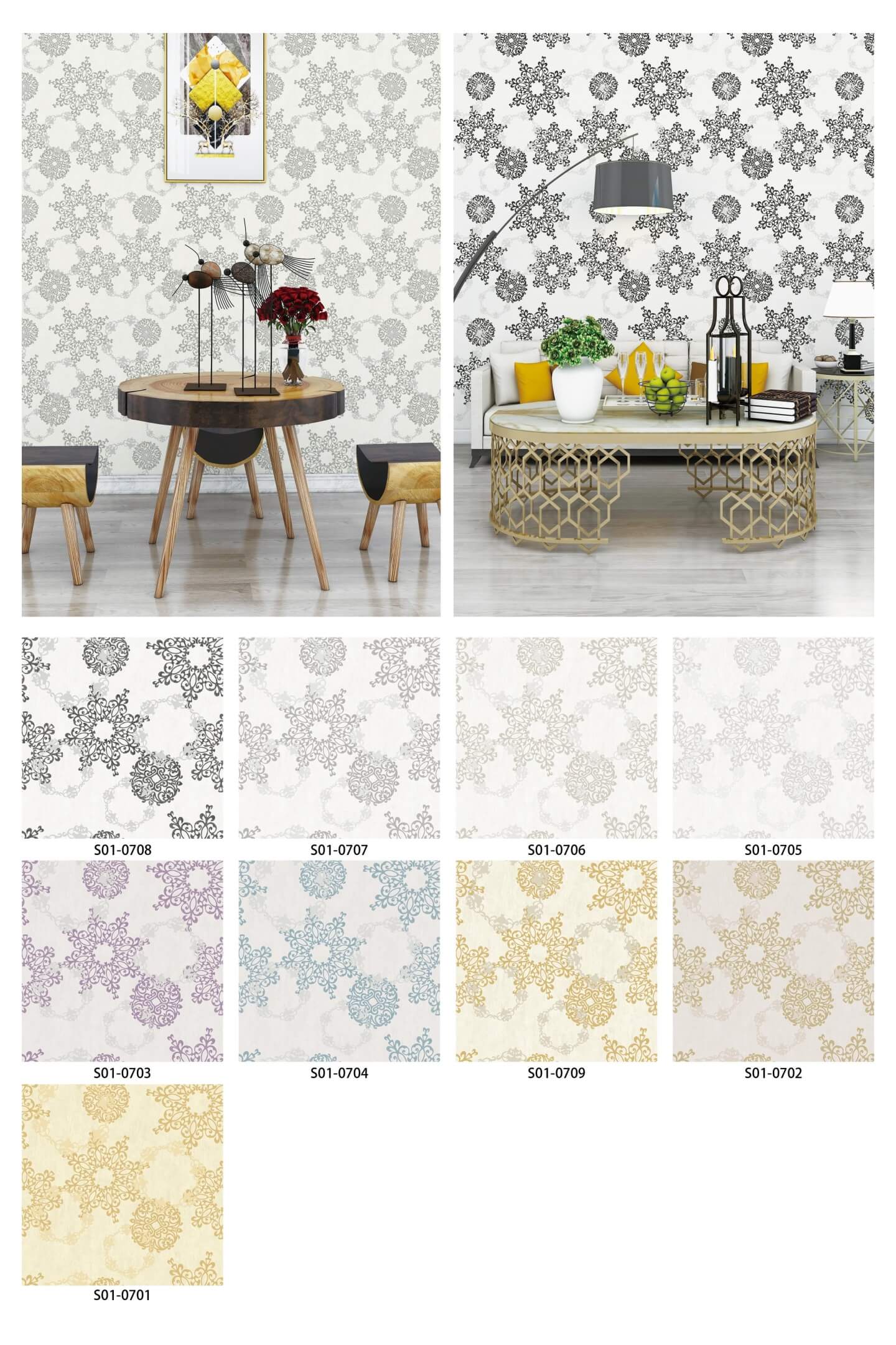 Floral Design Wallpapers Manufacture With High-Quality PVC Material Designer Premium Quality Water-resistant Wallpaper (16)