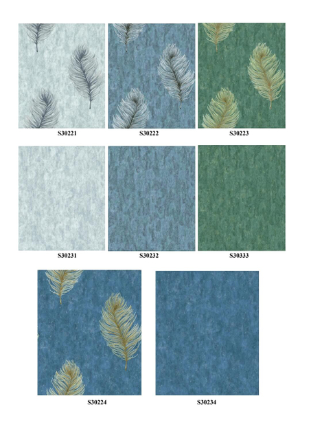 3d Feather Designs Embossed Non-woven Wallpaper