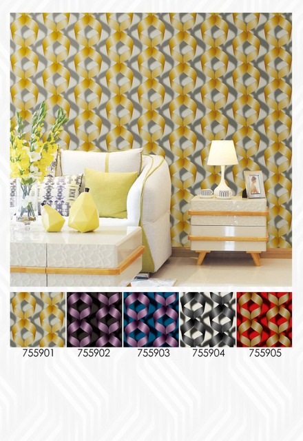 Fine Decor 3D Cubic Design Wallpaper for Dance Hall