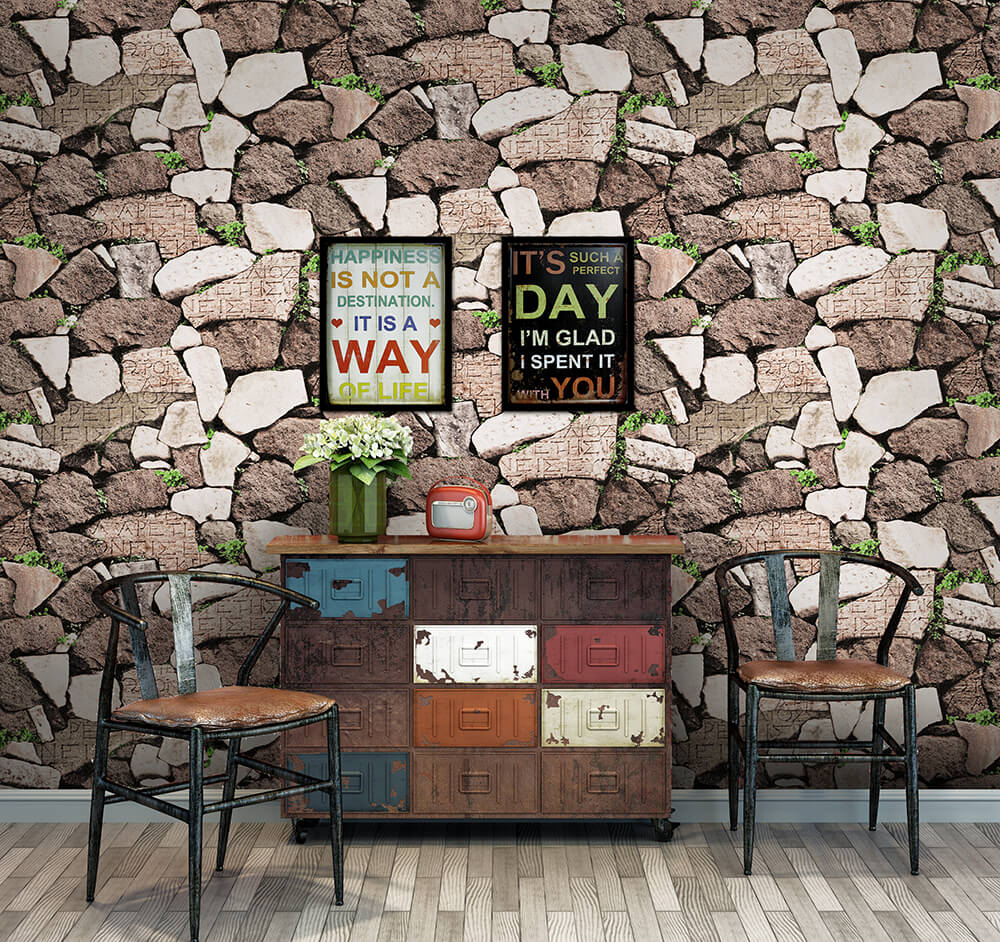 Brick And Stone Wallpaper for Coffee Shop Decoration (22)