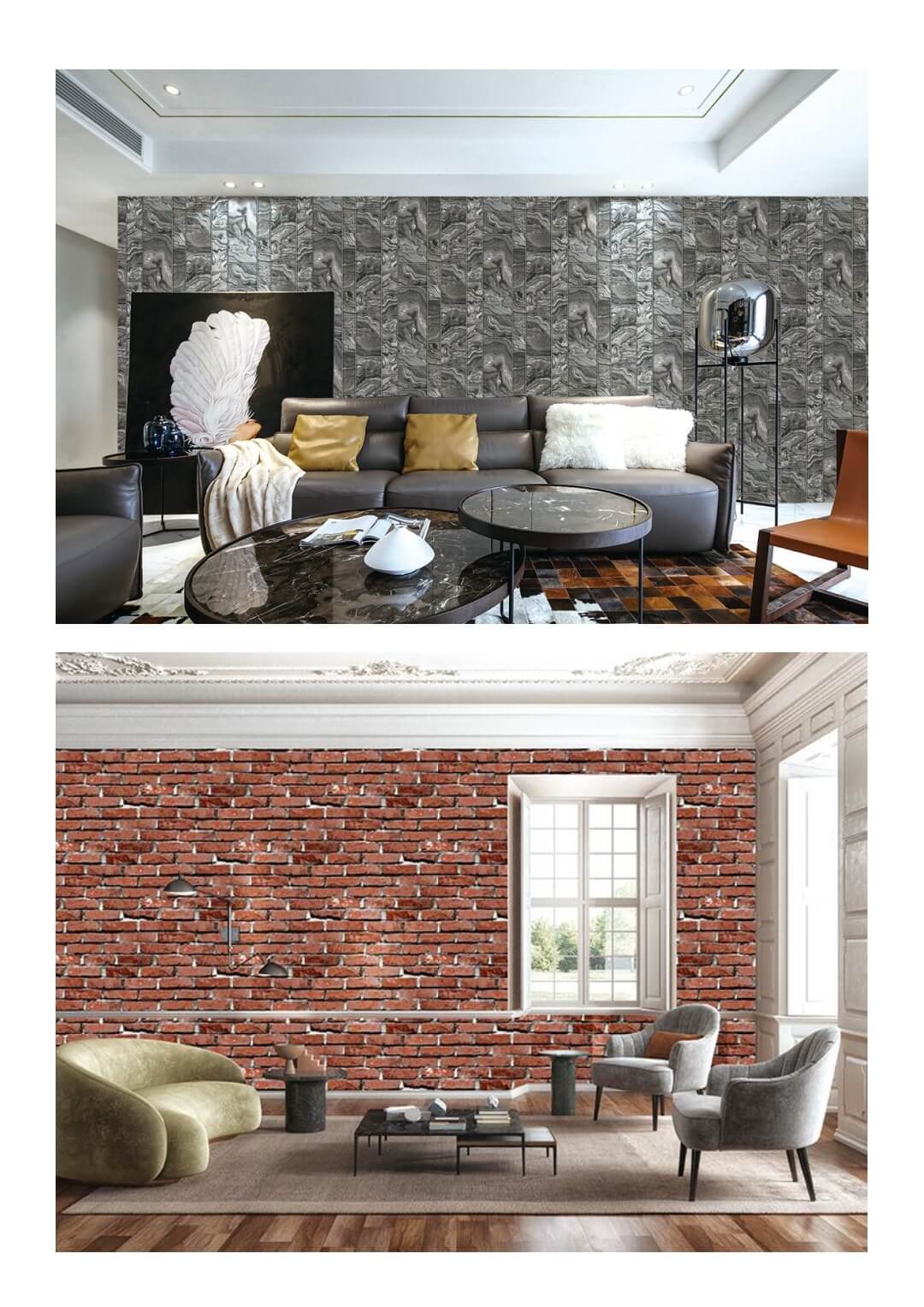 3d Waterproof PVC Brick Wallpaper for Home