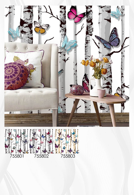 Colorful 3d Butterfly Design Wallpaper for Interior