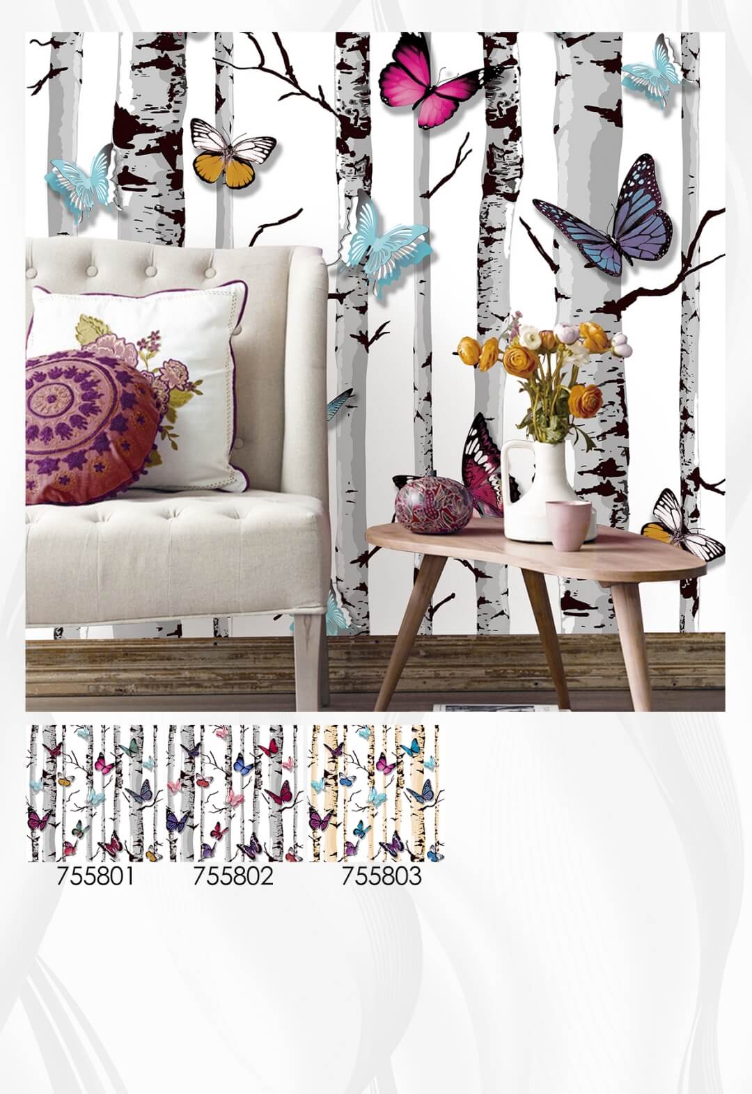 Colorful 3d Butterfly Design Wallpaper for Interior (3)