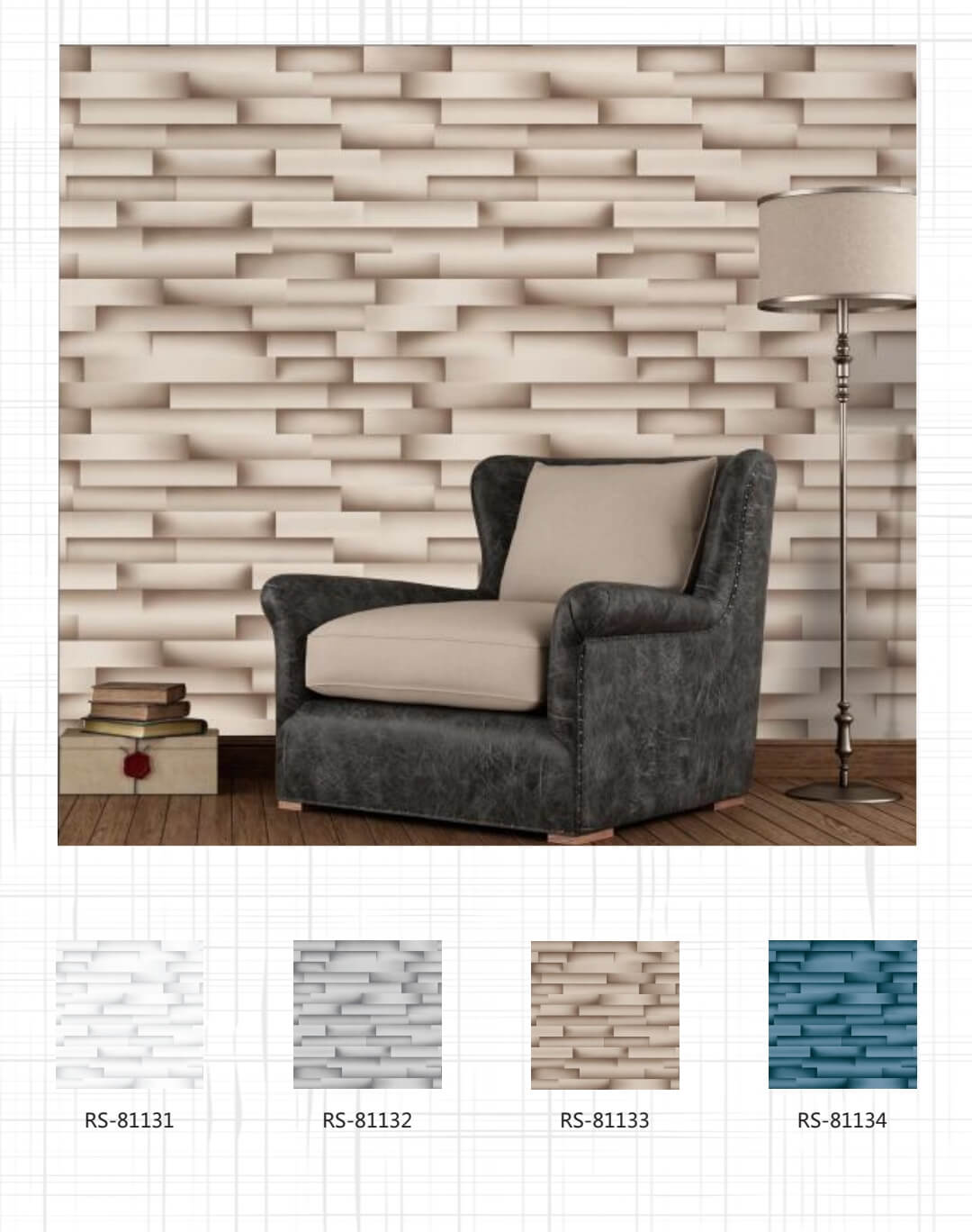 3d Effect Modern Room Wallpaper Wholesale with Stone Designs (1)