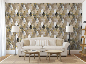 3D Geometric Graphic Wallpaper in Blue
