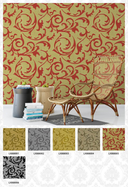 customized coated golden PVC Wallpaper background