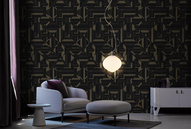 China Wholesale Price Luxury 3d Geometric Embossed Pvc Wallpaper