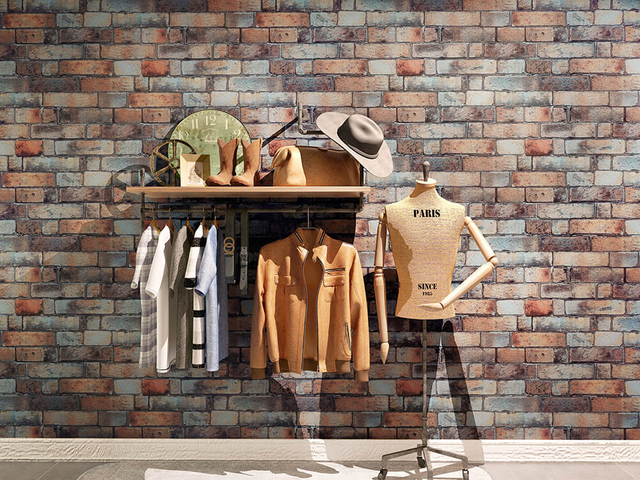 Brick And Stone Wallpaper for Coffee Shop Decoration