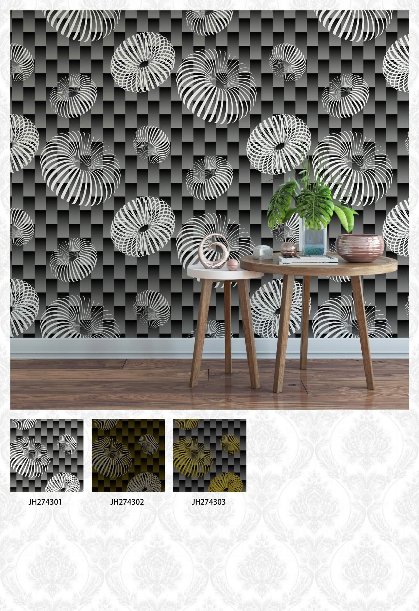 3D Design, Modern Room D&eacute;cor Wallpaper PVC Wallpapers for Living Areas, Wooden Brown Wall Interior Wallpapers (12)