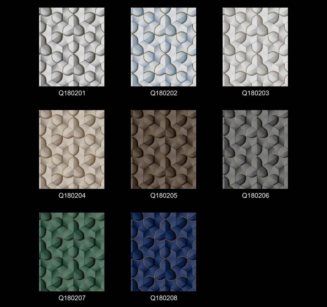 New 3D Modern Design Wall Paper Metallic PVC Wallpaper (3)