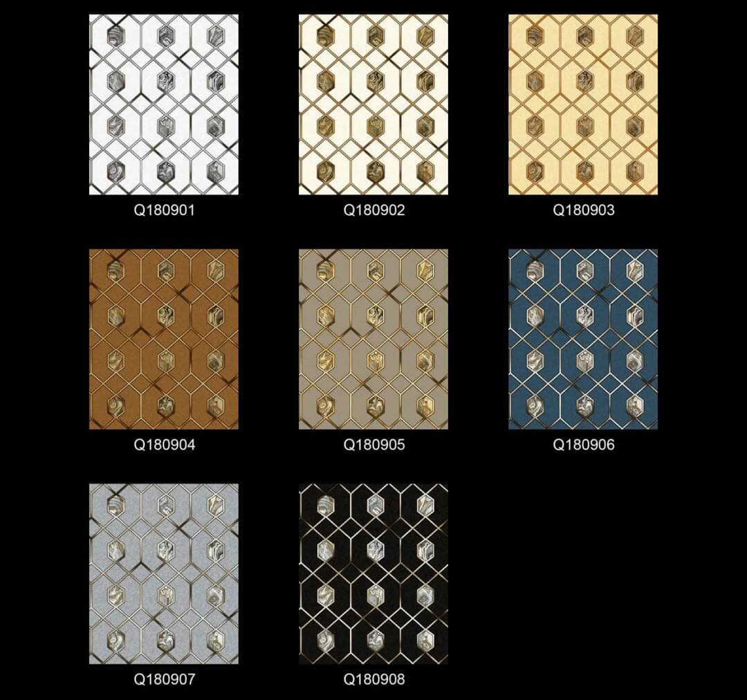 New 3D Modern Design Wall Paper Metallic PVC Wallpaper (21)