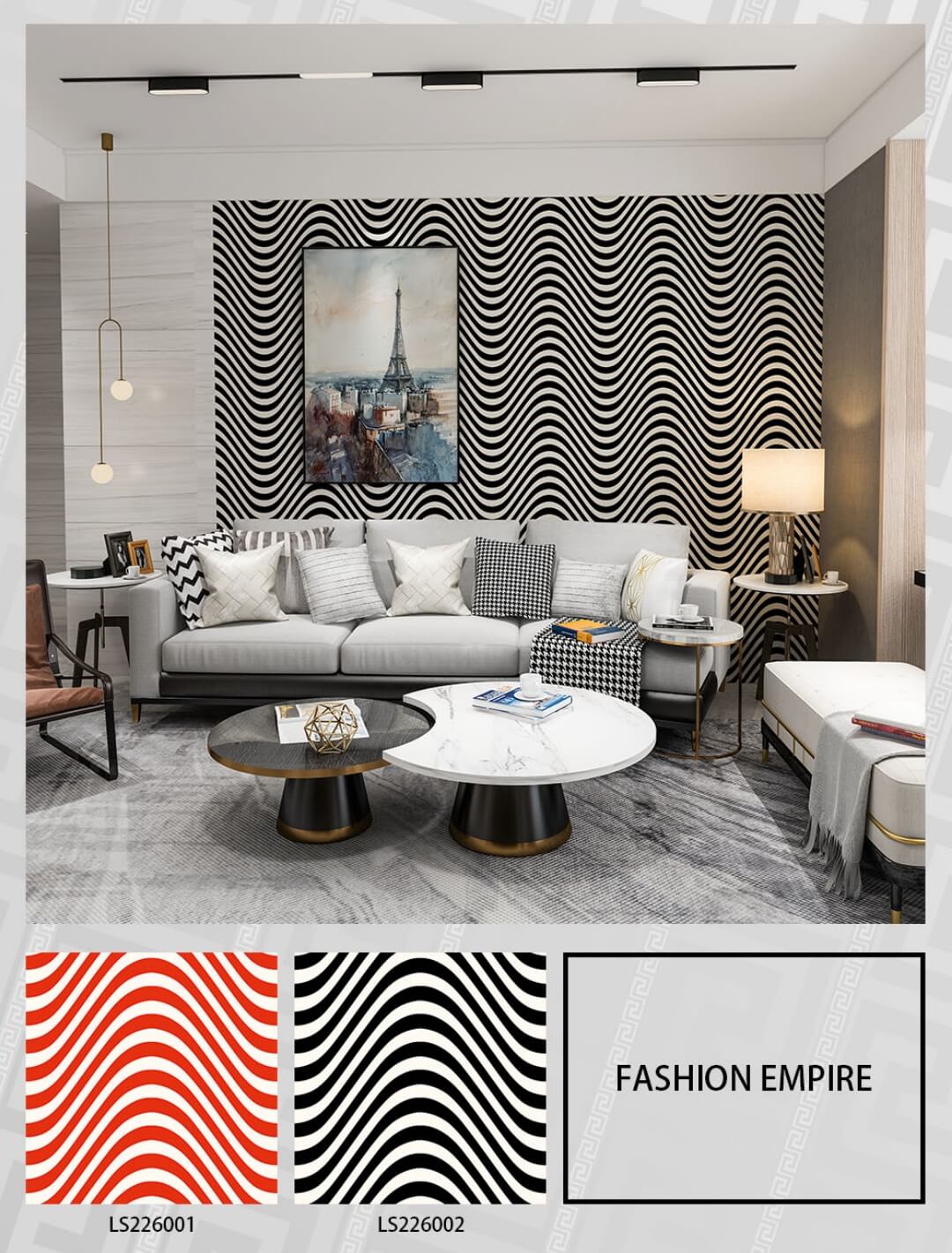 Wholesale Modern Designs White And Black Wallpaper (7)