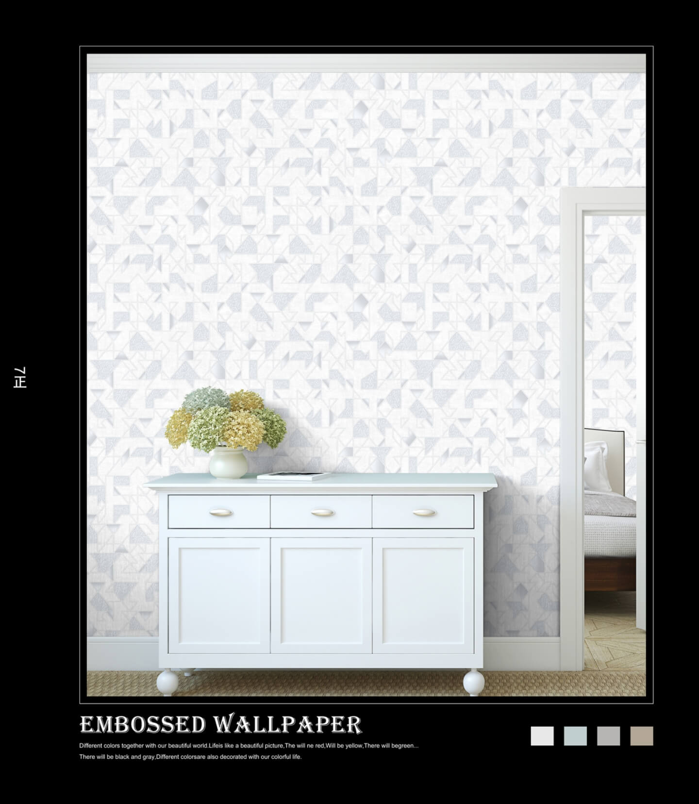 Multicolor Non-Adhesive 3D Designer Wallpaper Suitable For Bedroom, Living Room, Office, High-Quality PVC Water-resistant Wallpapers (13)
