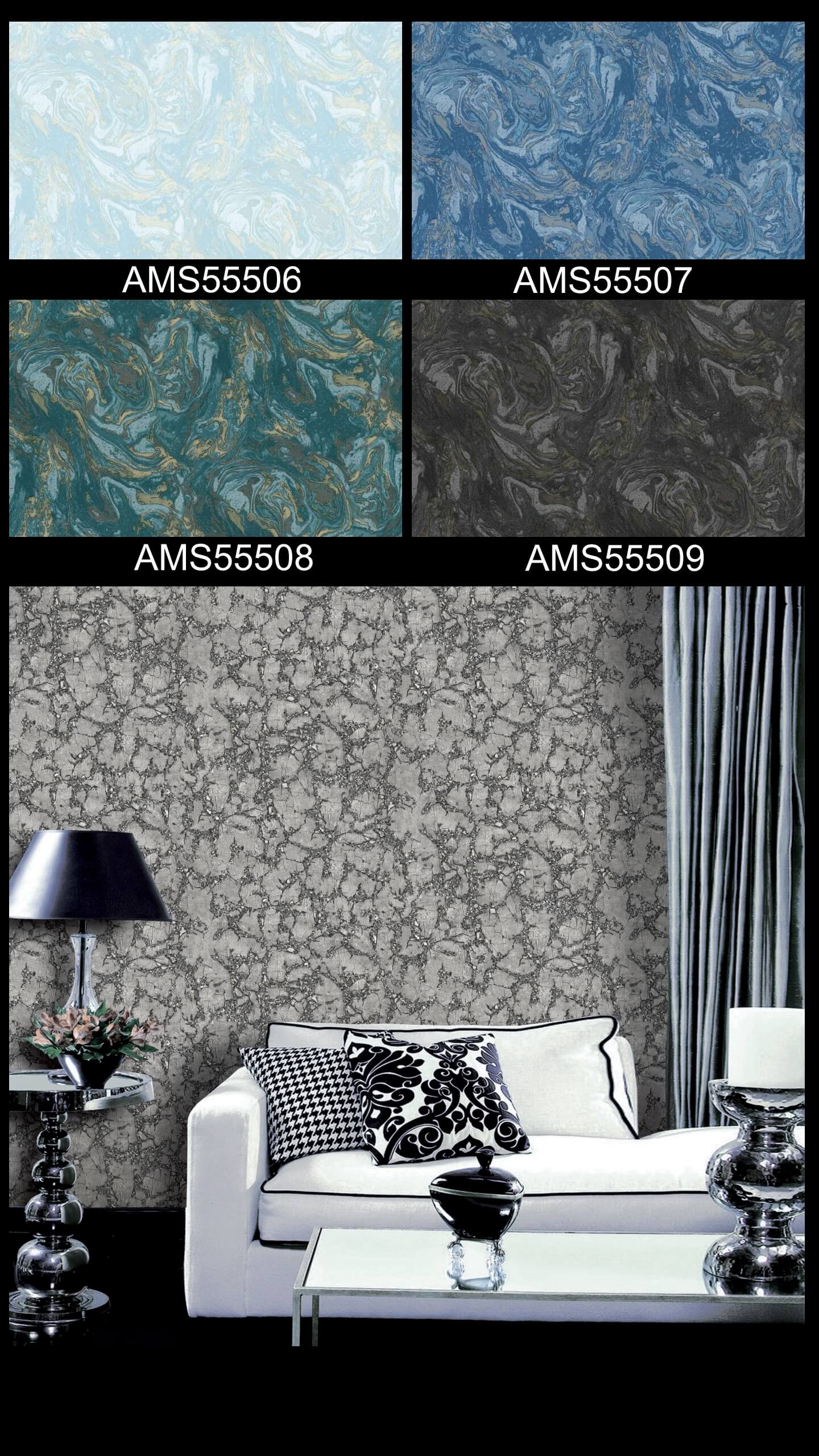 Trendy Damask Design PVC Wallpapers Cost-Effective, Suitable For All Kinds of Living Space, Wall decors, Premium PVC Wallpapers (8)