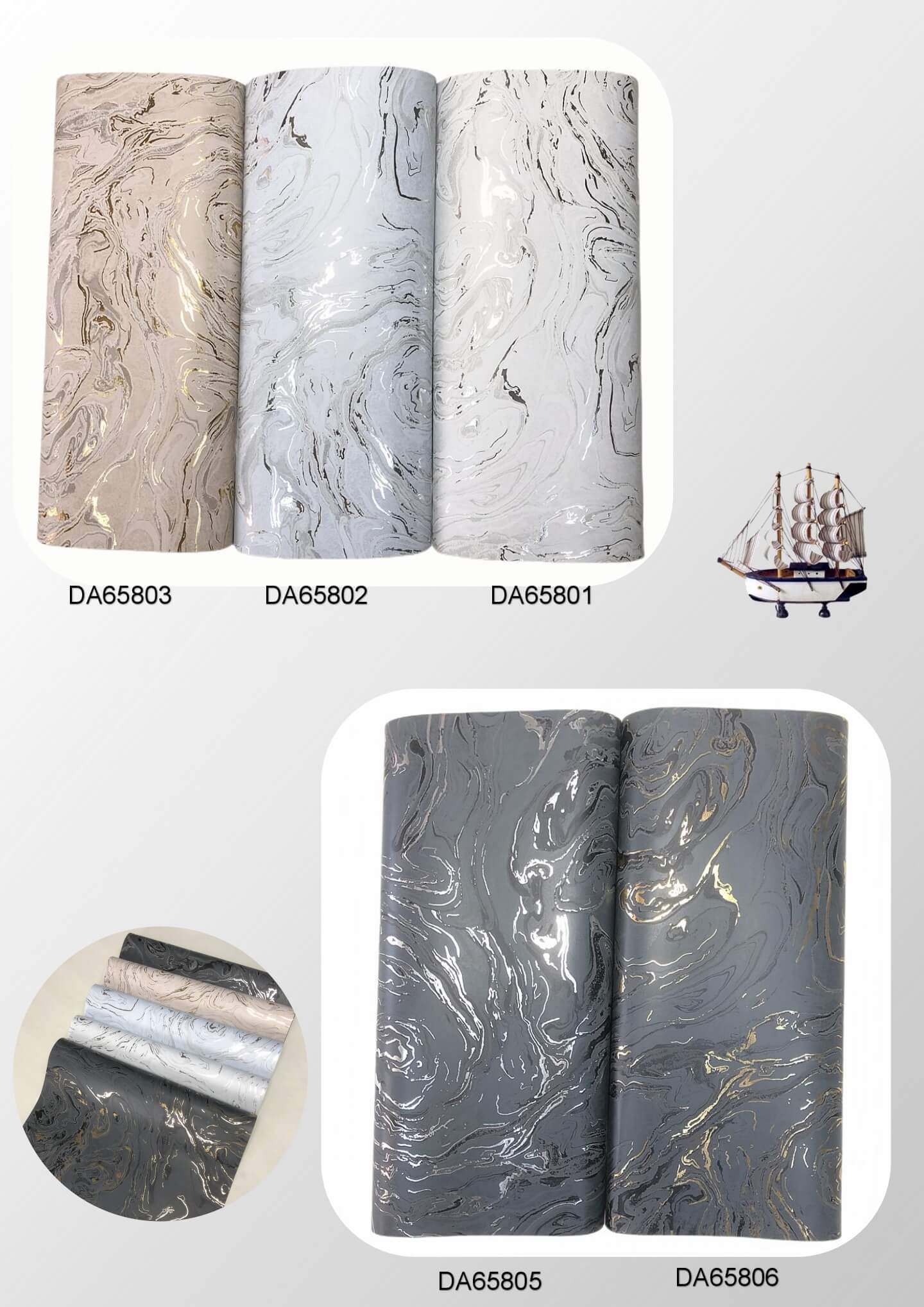 3D Metallic Wallpaper Wallcoverings For Home Hotel Wall Decoration (1)