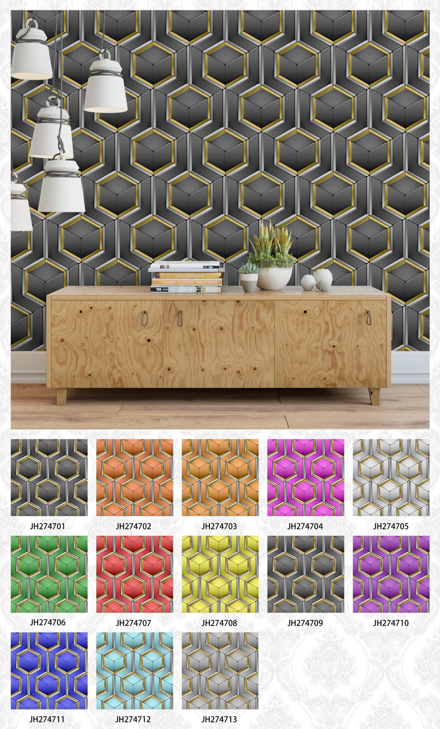 3D Design, Modern Room D&eacute;cor Wallpaper PVC Wallpapers for Living Areas, Wooden Brown Wall Interior Wallpapers (10)