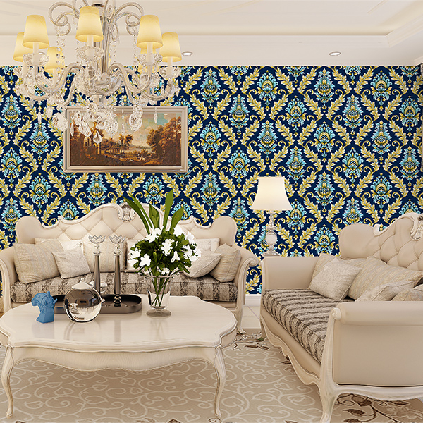 Latest Damask PVC Wallpaper for Living Room