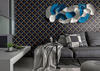 Latest Aesthetic 3d Geometric Non-woven Wallpaper for Dining Room