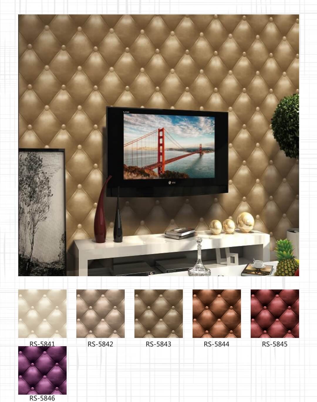 3d Effect Modern Room Wallpaper Wholesale with Stone Designs (14)