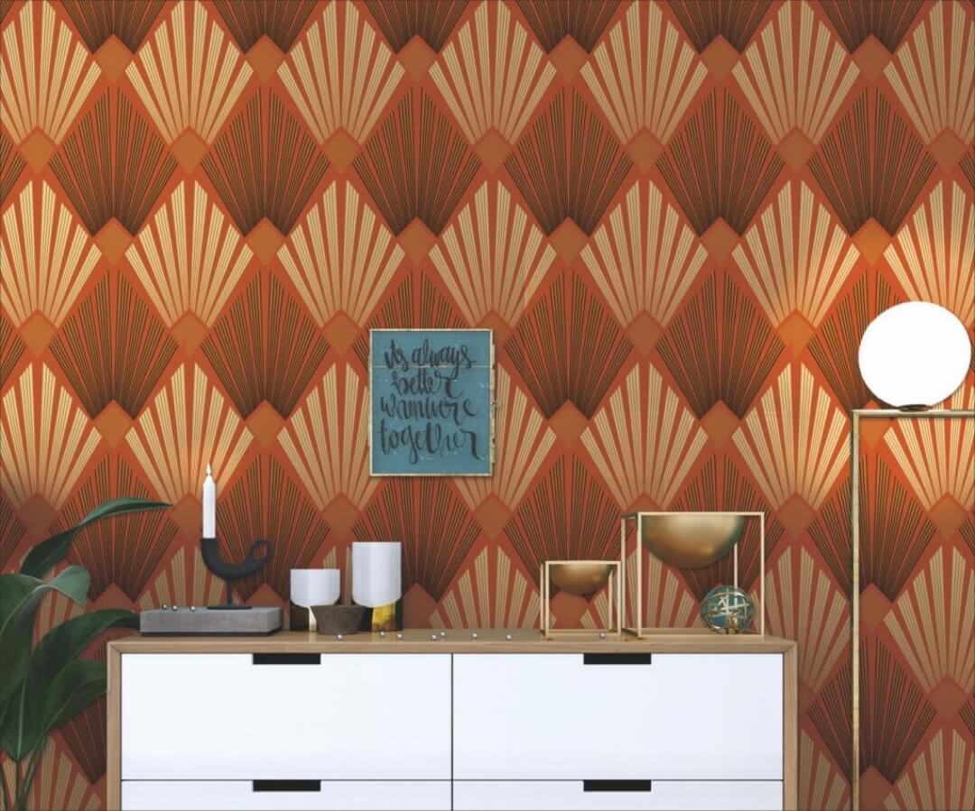 3d Geometric Wallpaper with Sprinkle Gold (12)