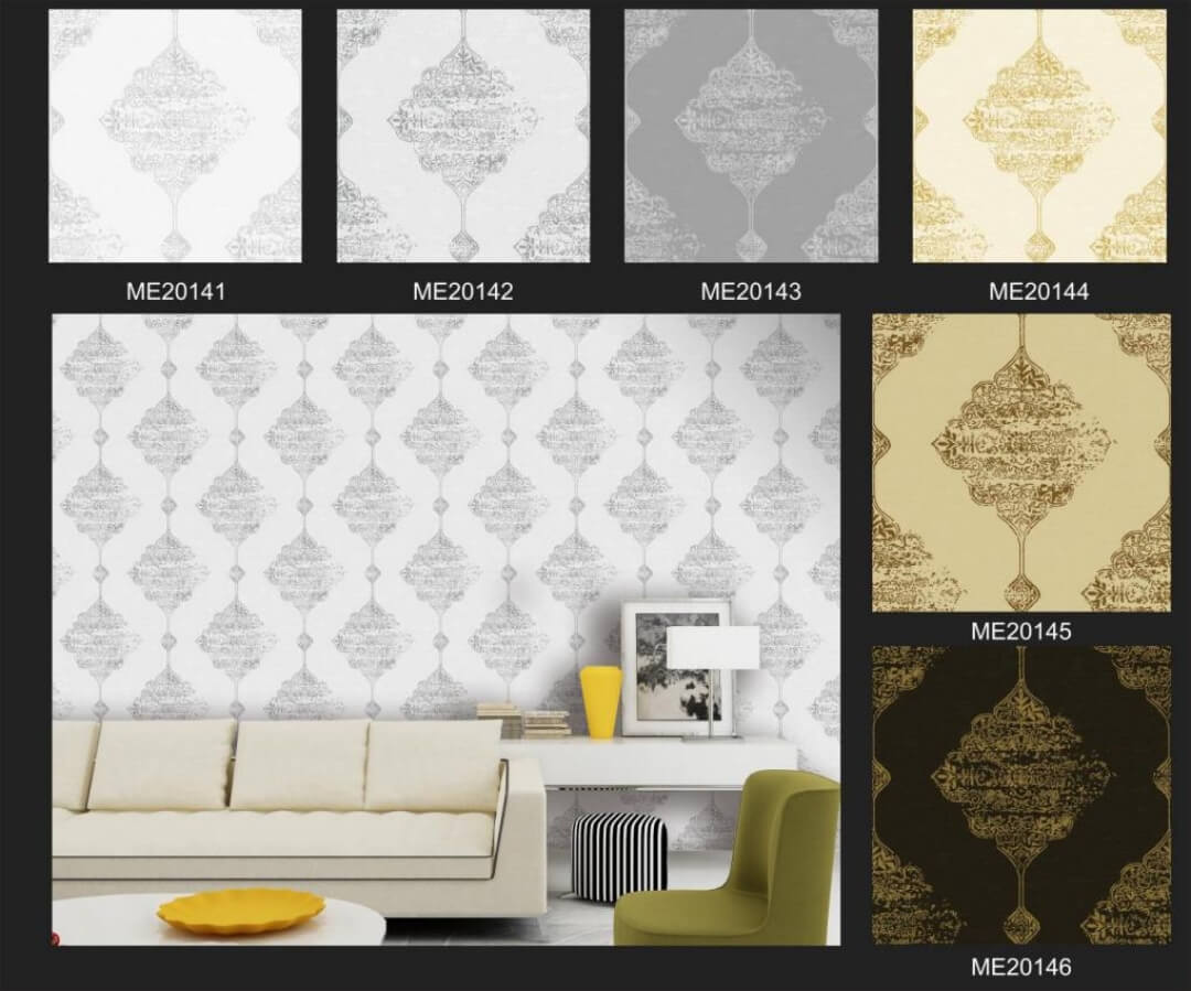 3d Geometric Wallpaper with Sprinkle Gold (3)