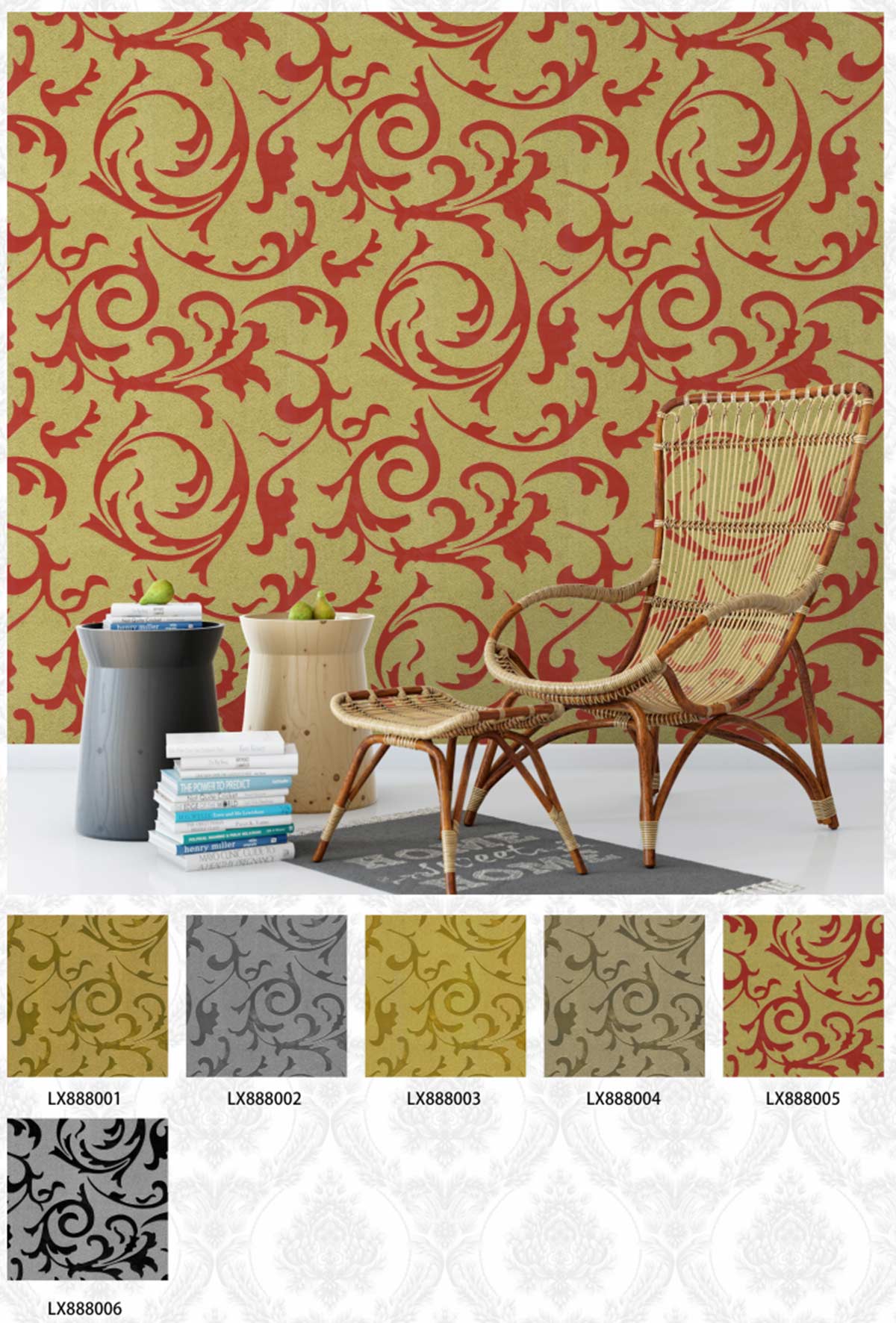 Golden-Leaves-Design-Metallic-Wallpaper-(3)